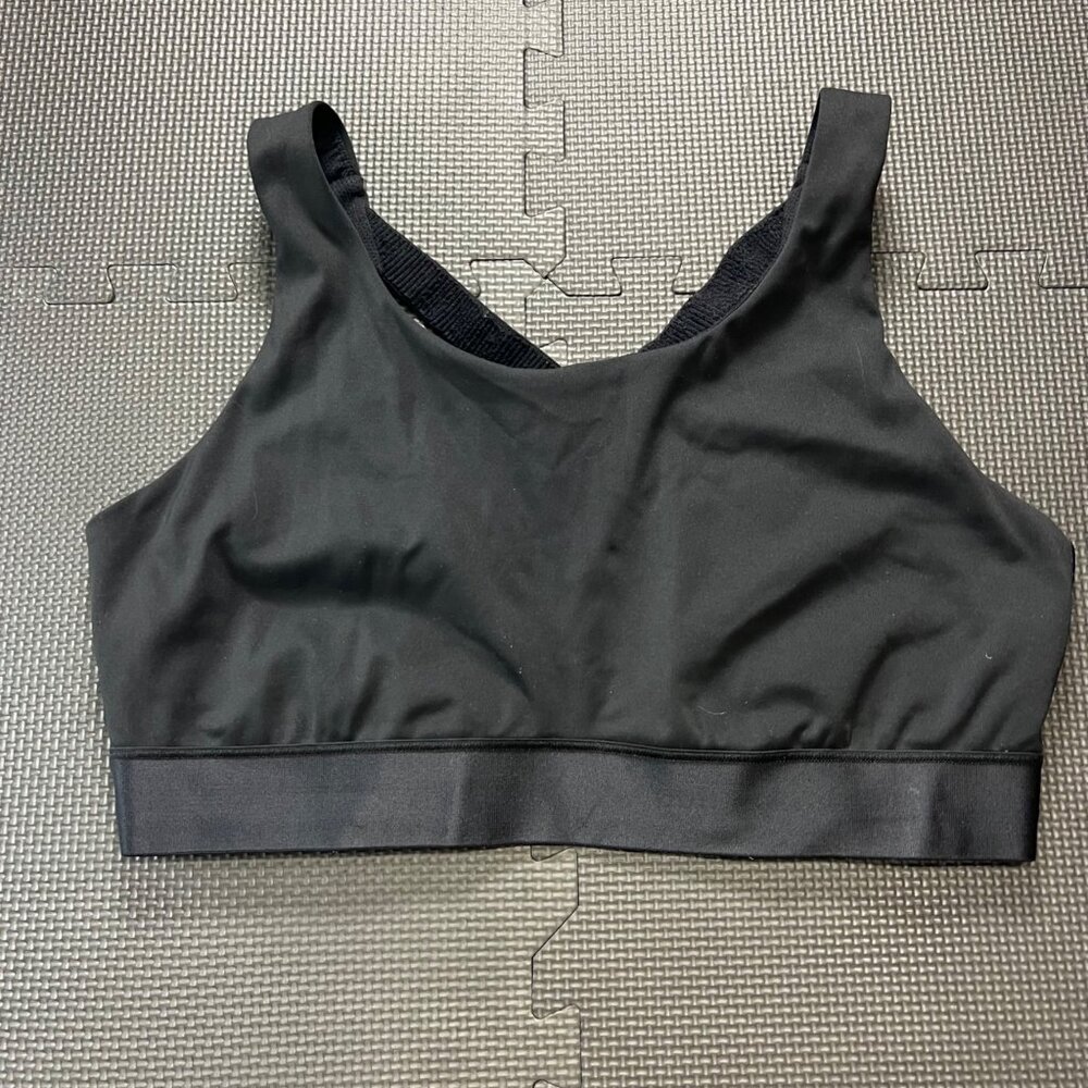 Athleta Womens XL Black High-Impact Crossback Sports Bra With Power Band